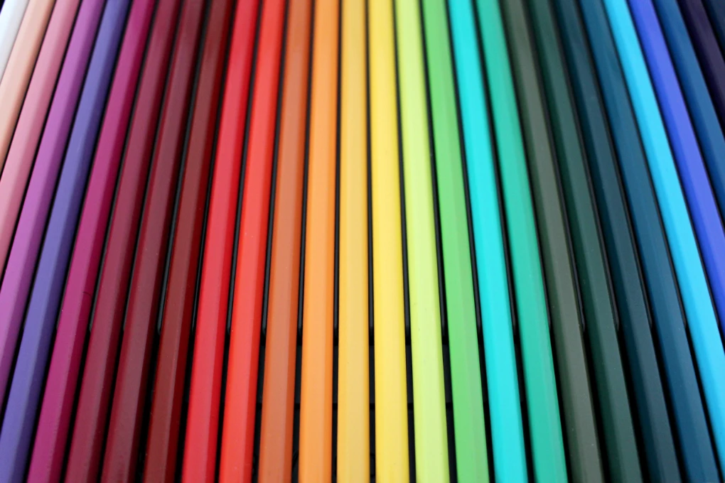 Farveskala vist med blyanter